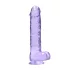 RealRock - realistyczny dildo - przezroczysty fioletowy - 22 cm