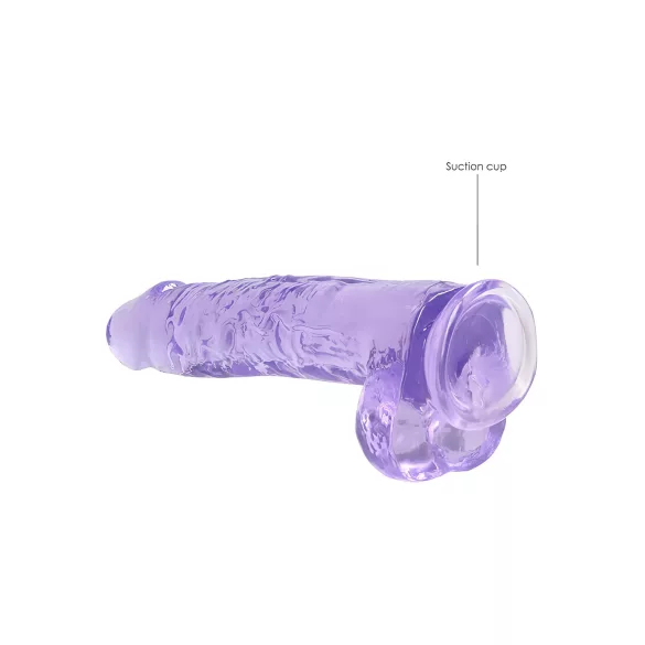 RealRock - realistyczny dildo - przezroczysty fioletowy - 22 cm