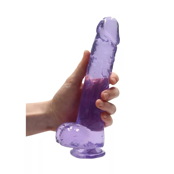 RealRock - realistyczny dildo - przezroczysty fioletowy - 22 cm