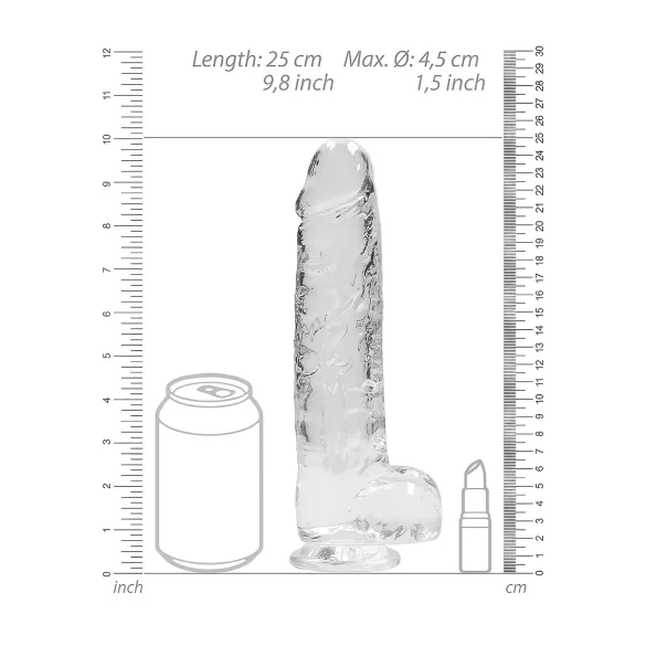 RealRock - realistyczny dildo - przezroczysty - 22 cm