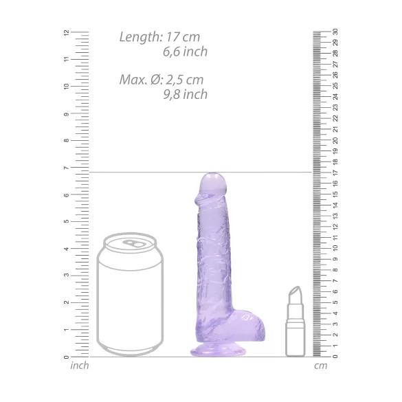 RealRock - realistyczny dildo - żelowy - fioletowy - 15 cm