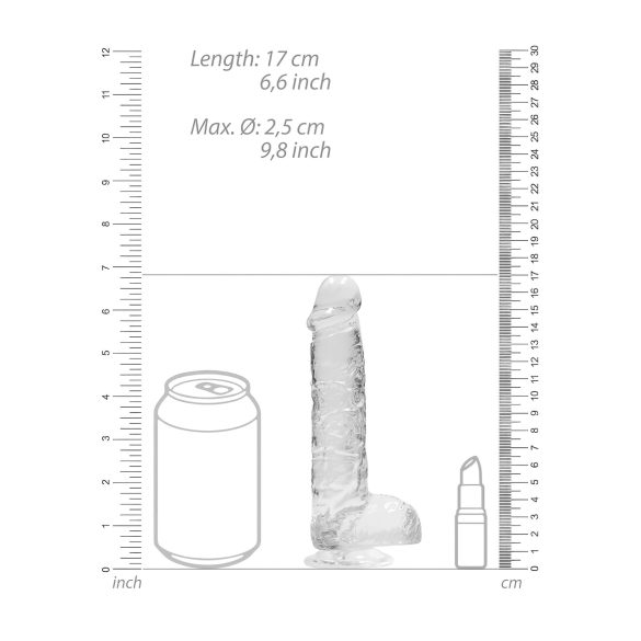 RealRock - realistyczny dildo - przezroczysty - 15 cm