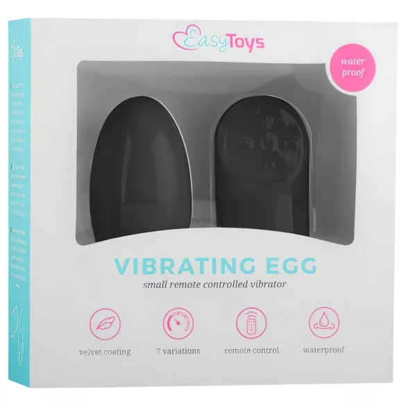 Easytoys - jajko wibrujące z pilotem - 7 trybów - czarne