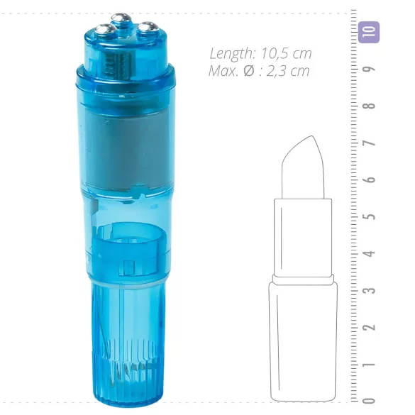 Easytoys - mini wibrator z nakładkami - zestaw 5-częściowy - niebieski