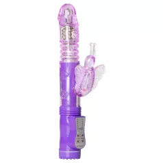   Easytoys - wibrator króliczek z funkcją obrotu i posuwu - silikon fioletowy