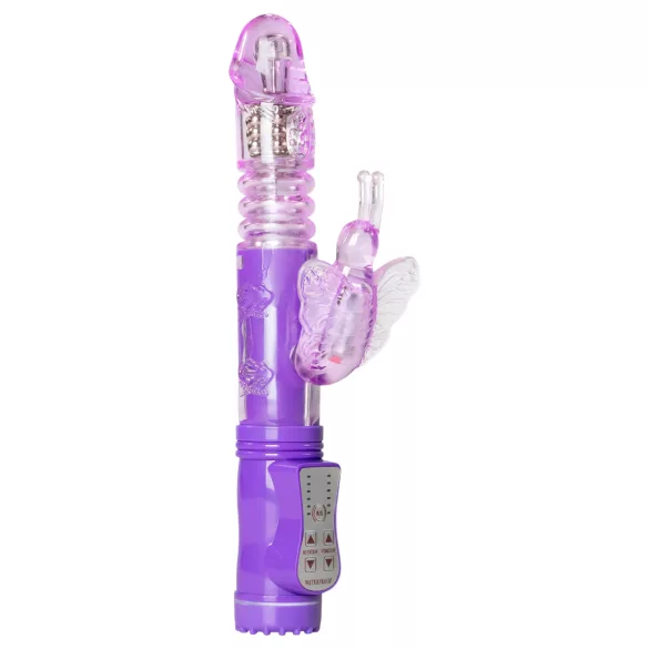 Easytoys - wibrator króliczek z funkcją obrotu i posuwu - silikon fioletowy