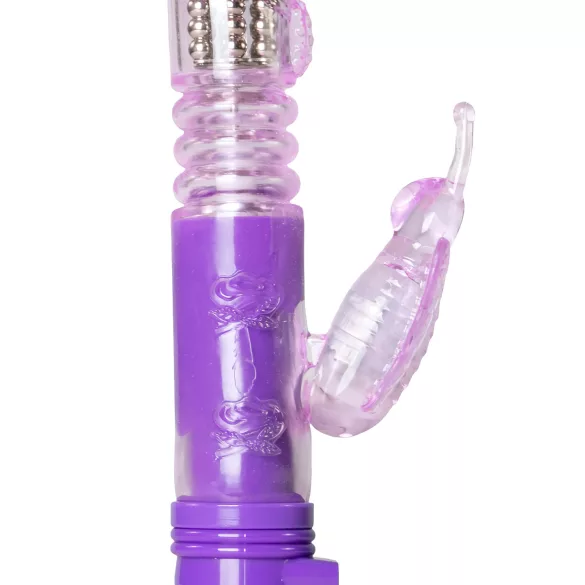 Easytoys - wibrator króliczek z funkcją obrotu i posuwu - silikon fioletowy