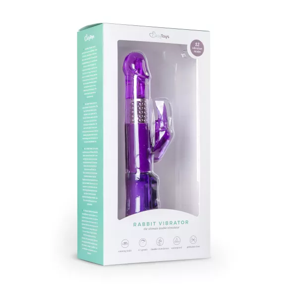 Easytoys - wibrator króliczek z rotującymi koralikami i stymulatorem łechtaczki