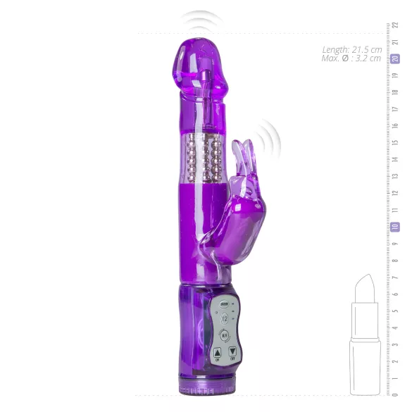 Easytoys - wibrator króliczek z rotującymi koralikami i stymulatorem łechtaczki