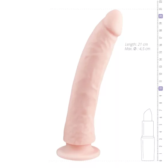 Easytoys - dildo z przyssawką - 100% silikon - 21 cm - cielisty