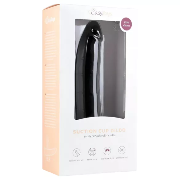 Easytoys - dildo z przyssawką - 100% silikon - 21 cm - czarny