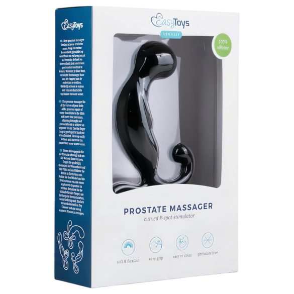 EasyToys - masażer prostaty - wibrator prostaty - silikon czarny