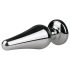 Easytoys - korek analny z różowym kryształem - metalowy srebrny 3,5 cm