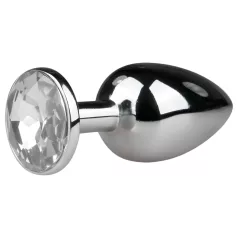 EasyToys - metalowy korek analny (srebrno-biały)