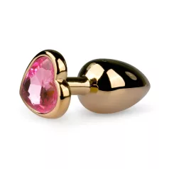 Easytoys - korek analny metalowy - złoty/różowy - 2,5 cm