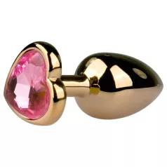 Easytoys - korek analny metalowy - złoty/różowy - 2,5 cm