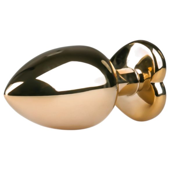 Easytoys - korek analny metalowy - serduszko baza - złoty/różowy 3,5 cm