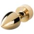 Easytoys Fox NO13 - złoty-metalowy analny plug z białym lisim ogonem