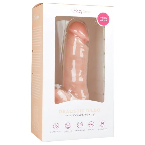 Easytoys - dildo z jądrami na przyssawce - 17,5 cm - cielisty