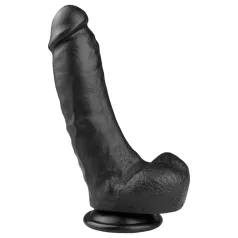 Easytoys - dildo z jądrami i przyssawką - czarny 20 cm
