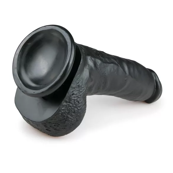 Easytoys - dildo z jądrami i przyssawką - czarny 20 cm