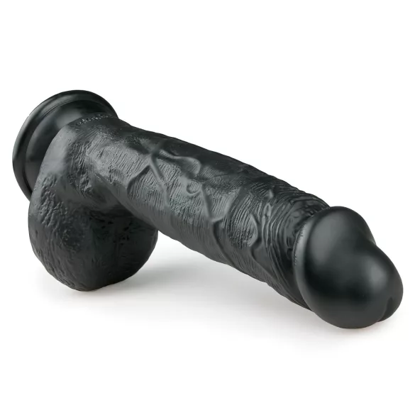 Easytoys - dildo z przyssawką i jądrami - 22,5 cm - czarny