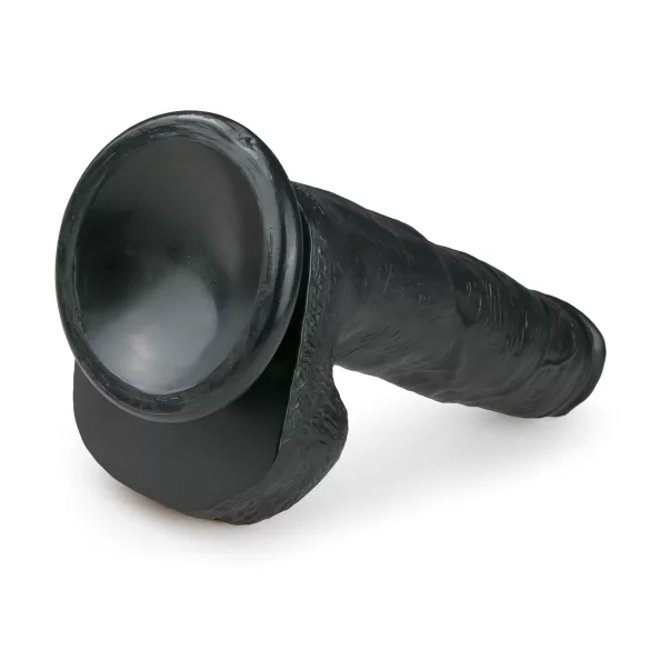 Easytoys - dildo z przyssawką i jądrami - 22,5 cm - czarny