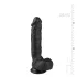 Easytoys - dildo z przyssawką i jądrami - 22,5 cm - czarny