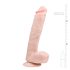 Easytoys - dildo z przyssawką i jądrami - duży 26,5 cm - naturalny