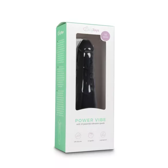Easytoys - wibrator do penisa - silikonowy - czarny