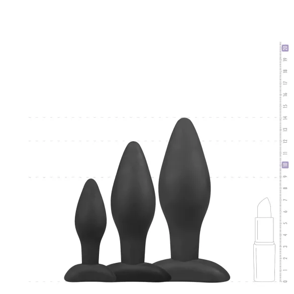 Easytoys Rocket - zestaw plugów analnych - 3 sztuki - czarny