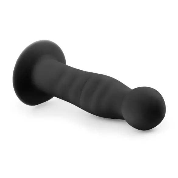 Easytoys - dildo analne z przyssawką - żebrowane - 14 cm - czarny