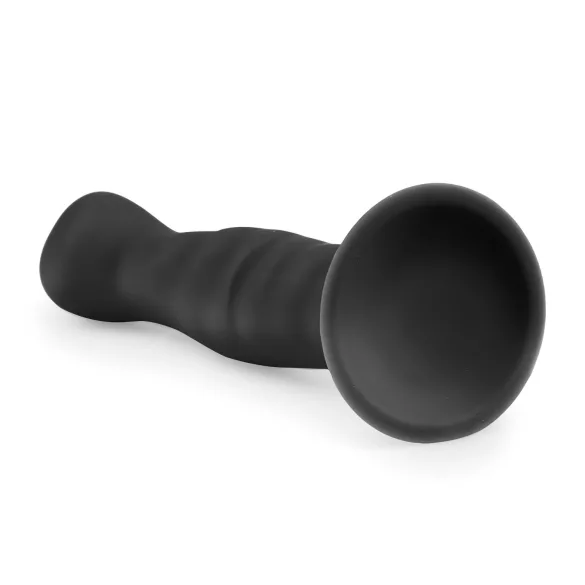 Easytoys - dildo analne z przyssawką - żebrowane - 14 cm - czarny