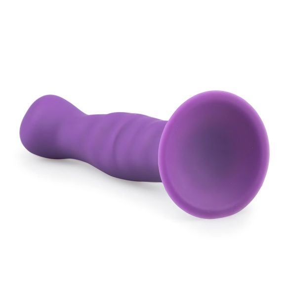 Easytoys - dildo z falami - z przyssawką - silikon - fioletowy