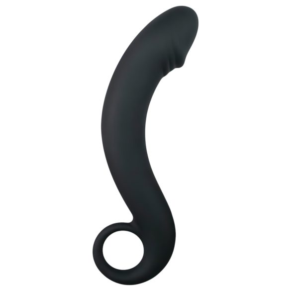 EasyToys Zakrzywiony Dong - silikonowe analne dildo (czarne)