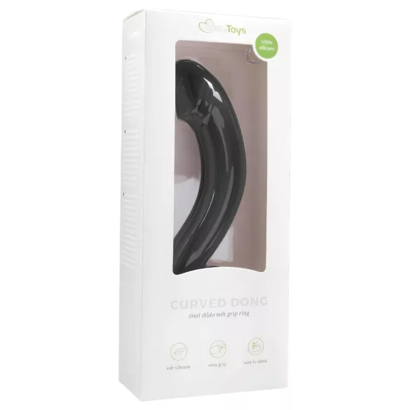EasyToys - dildo analne wygięte - silikon czarny