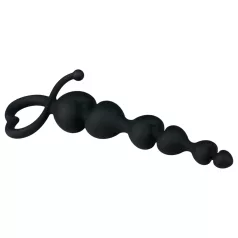 EasyToys - korek analny z perełkami - silikon czarny