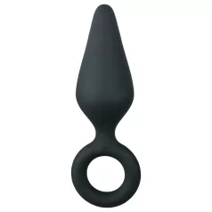 Easytoys - korek analny z uchwytem - średni - czarny