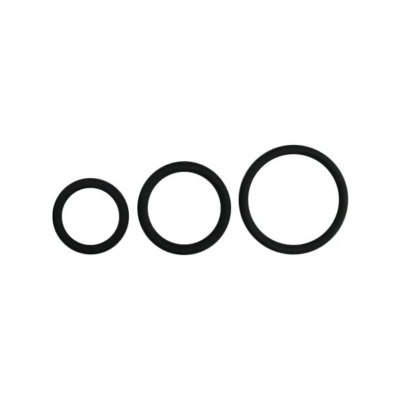Easytoys - silikonowy zestaw pierścieni na penisa, 3 szt. (czarny)