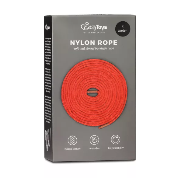 Easytoys Rope - lina do bondage (5 m, czerwona)