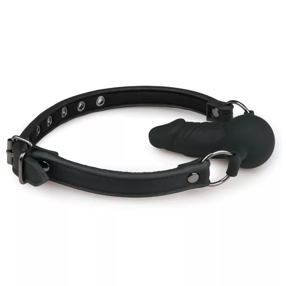 EasyToys - knebel z wewnętrznym dildem (czarny)