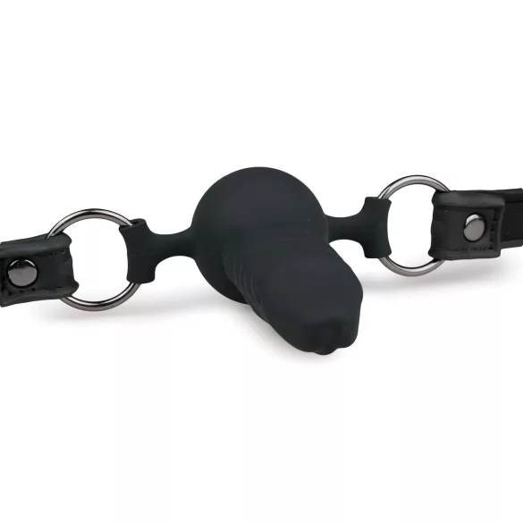 EasyToys - knebel z wewnętrznym dildem (czarny)