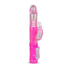   Easytoys Bunny - wibrator z funkcją posuwu - silikon różowy
