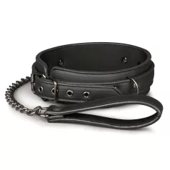 Easytoys - obroża z pejczem - czarna - akcesoria BDSM