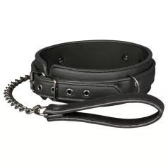 Easytoys - obroża z pejczem - czarna - akcesoria BDSM
