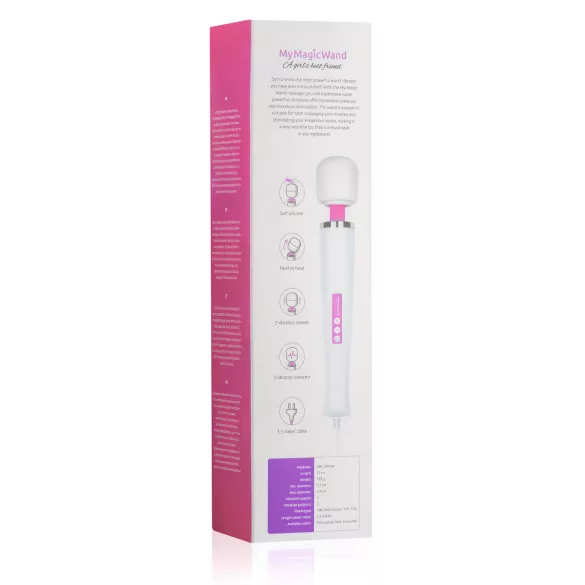 MyMagicWand - masażer wibrator o dużej mocy - biało-różowy