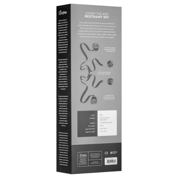 EasyToys - zestaw do krępowania do łóżka (czarny)