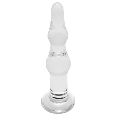 Rimba Dolly - dildo analne szklane falowane - przezroczyste