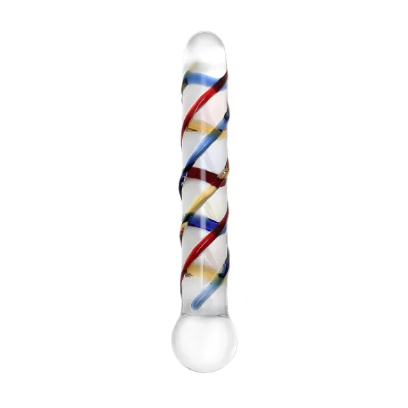 Rimba Rachella - podwójny szklany dildo - przezroczysty kolorowy