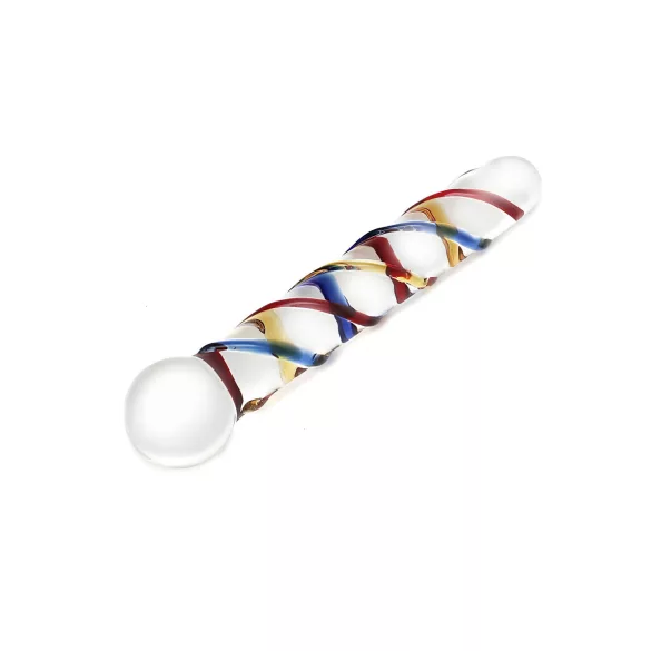 Rimba Rachella - podwójny szklany dildo - przezroczysty kolorowy